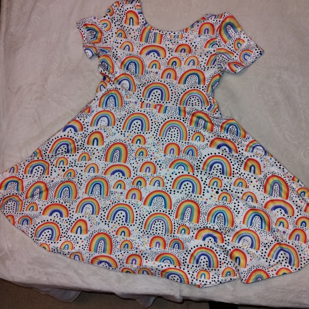 Rainbow Patterned Kids Dress
